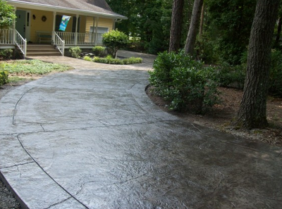 Textured and polished driveway.