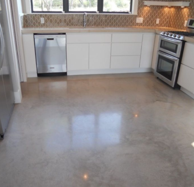 stained concrete floors kitchen